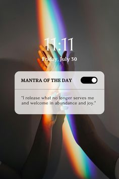 two hands holding each other with the text manta of the day written below it