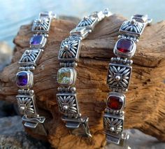 Silver Bali Bracelet, Indian Silver Bracelet w/ Amethyst, Citrine & Garnet, Tribal Silver Bracelet, Fantasy Bracelet, Bracelet Indian, Bracelet Friendship, Funky Jewelry, Amethyst Bracelet, February Birth Stone, Mens Accessories Fashion, Friendship Gifts, Jewelry Inspo