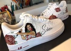 Selena Shoes, Charro Quince, Selena Quintanilla Outfits, Custom Shoes Diy