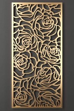 an intricately designed metal panel with roses on it