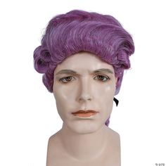 Mid 1700s colonial man's wig with two horizontal curls at each temple and ponytail at the nape of the neck. Good for historical plays and reenactments! Synthetic wig fits most adults. Horizontal Curls, Colonial Wigs, Light Chestnut Brown, Men's Wigs, Purple Wig, Champagne Blonde, Mens Wigs, Halloween Express, Bearded Lady