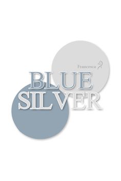 the words blue silver are shown in white