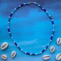 Mediterranean Jewelry, Colored Pearl Necklace, Blue Pearl Necklace, Diy Earrings Easy, Beads Accessories, Indie Jewelry