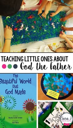 children are playing with crafts and books to teach them about god's love for the world