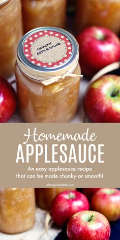 homemade applesauce is an easy appetizer recipe that can be made chunky or smooth