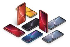 six iphones are arranged in different shapes and sizes