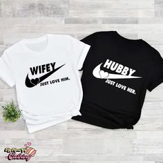 Product details: ✔️ NAME: Hubby Wifey Shirts, Honeymoon Shirt, Just Married Shirt, Engagement Shirt, Wedding Shirts, Bridal Gift Engagement, Husband And Wife Shirts ✔️ IMPORTANT NOTE: Both Men and Women can we our shirts because this is unisex style t-shirts; Wash item inside out in cold water, do not bleach, do not dry clean, do not iron directly on the design. ✔️ MATERIAL: 5.3-ounce, 100% cotton (99/1 cotton/poly (Ash) & 90/10 cotton/poly (Sport Grey); Heavyweight classic unisex tee; Taped nec Godly Husband, Husband And Wife Shirts, Hubby Wifey Shirts, Renewing Vows, Wife Shirts, Engagement Shirt, Engaged Shirts, Matching Hoodies