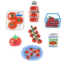 an image of tomatoes and other food items