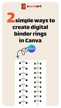 two simple ways to create digital binder rings in canva - info graphic design