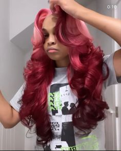 Valentines Hairstyles, Lemonade Braids Hairstyles, Red Ombre Hair, Valentine Hair