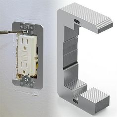 two different types of electrical equipment are shown in this image, one is white and the other is silver