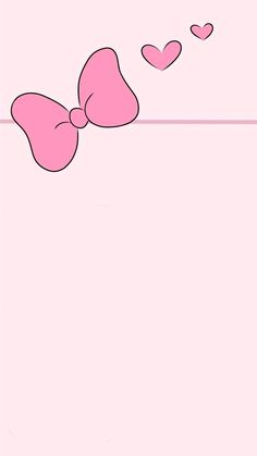 a pink background with hearts and a bow