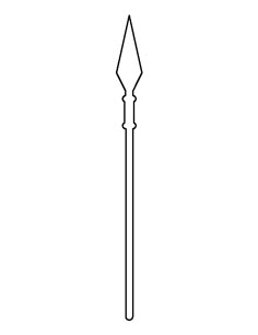 a black and white line drawing of a spear