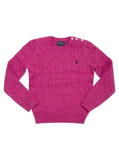 The iconic Polo Ralph Lauren cable-knit jumper has hand-knitted shoulders and boasts a soft wool and precious cashmere that makes the jumper even more comfortable. - Exclusive embroidered pony on left chest - Crew neck - Long sleeves with ribbed cuffs - Ribbed hem DESIGNER ID: 312877375 004Composition: 90% Wool, 10% Cashmere Thrift Wishlist, Ralph Lauren Womens Clothing, Cable Knit Sweater Womens, Polo Ralph Lauren Women, Ralph Lauren Logo, Cable Knit Jumper, Polo Shirt Women, Stella Mccartney Kids, Ralph Lauren Womens