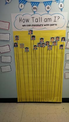 a bulletin board with pictures on it and the words how tall is it? written above them