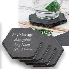 personalized slate coasters for any message