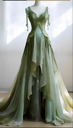 Green Matric Farewell Dresses, Silvermist Inspired Dress, Fairy Green Prom Dress, Fairy Gown Prom, Green Grad Dress, Roman Dresses, Roman Style Dresses, Prom Dress Fairy, Prom Dresses Green