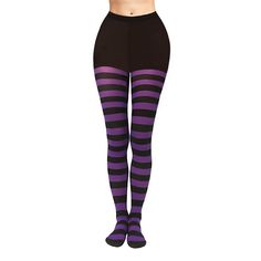 Simply Joshimo - Colourful purple and black striped tights, perfect for a fancy dress costume this Halloween Halloween Tights, Funky Tights, Vampire Halloween Costume, Halloween Purple, Vampire Halloween, Halloween Clothes, Striped Tights, Vibrant Style, Colored Tights