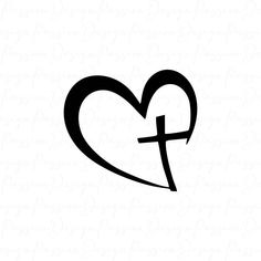 a heart with a cross inside it