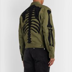 Kapital's Latest Collection Is Filled With Skeleton Appliqus In Honour Of Mexican Traditions, And The Likes Of A$Ap Rocky Have Already Been Spotted Wearing Them. Cut In A Classic 'Type 3' Style, This Denim Jacket Is Detailed With Bones On The Sleeves And Back Panel And Features The Brand's Emblem On Every Metal Button. Size 44 Great Condition Skeleton Leather Jacket, Skeleton Denim Jacket, Skeleton Jacket, Kapital Clothing Japan, Kapital Skeleton Sweater, Kapital Sweater, Kapital Century Denim, Upcycle Clothing, Mexican Traditions