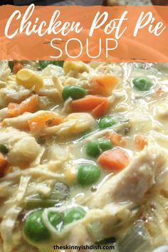 chicken pot pie soup with peas and carrots