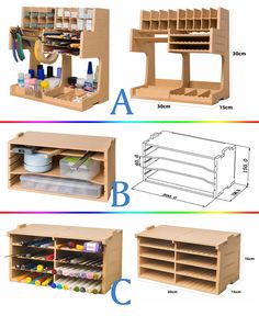 three different types of crafting supplies are shown in this diagram, and the bottom is labeled