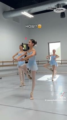 several ballet students are practicing their moves in the dance studio, which is also open to the public