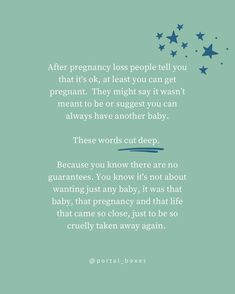 Even well-meaning words can be difficult to hear. Please remember: 💔 Your grief is real 💔 Your feelings valid 💔 Your sadness is justified Since my own experience of infertility and pregnancy loss I’ve felt called to support other women navigating this often unseen journey. First as a fertility coach, now with Portal Boxes - especially for the TTC community 🎁 😌 Monthly feel-good gifts, self-care essentials and wellness goodies delivered to your door. All specially designed to nurture ... Secondary Infertile Quotes, Ectopic Pregnancy Loss, Pregnancy Loss Awareness Month, Ivf Quotes, Loss Of A Baby