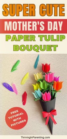 mothers day paper tulip bouquet