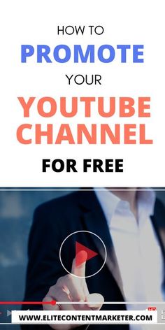 a man in a suit holding a red arrow with the text how to promote your youtube channel for free