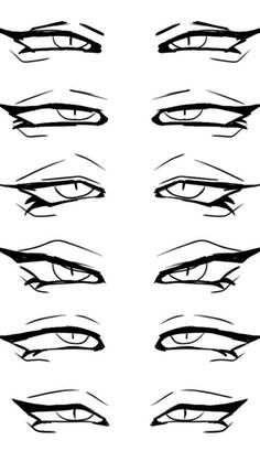 the different types of eyes drawn in black and white