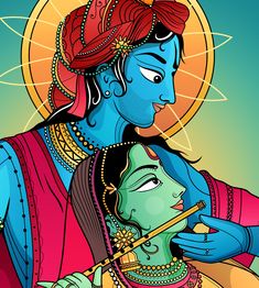 Radha Krishna Illustration Art, Krishna Illustration Art, Radha Krishna Illustration, Krishna Illustration, Radha Krishna Modern Art, 4k Mobile Wallpaper, Morden Art, Shri Radhe, Buddhist Monks