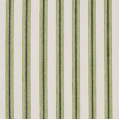 green and white striped upholstering fabric with vertical stripes on it's edges