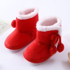 Baby Winter Warm Snow Boots Soft Sole Prewalker Non-Skid Boots for Infant Toddler Boys Girls Features: -- Durable material, provides the maximum protection from rough surfaces and floors. -- The Pretty Design is suitable for any Occasions. -- The Age is for Your Reference. Please Measure Baby's Feet to Match the Shoes Length. Specification: Colors: Multi-color Heel Type: Flat Shoe Width: Normal Applicable gender: Boys/Girls Suitable seasons: All Seasons Package Included 1 Pair X Shoes Note: Plea Red Snow, Winter Newborn, Fur Snow Boots, Baby Size Chart, Fabric Boots, Warm Snow Boots, Toddler Boots, Warm Boots, Walker Shoes