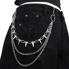 Faster shipping. Better service Punk Street Style, Biker Chain, Grunge Accessories, Punk Pants, Dress Up Jeans, Mens Keychains, Chain Dress, Vintage Punk