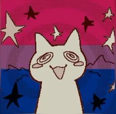 an image of a cat with stars in the background