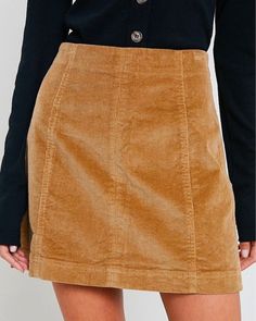 Dior And I, Corduroy Mini Skirt, Long Sleeved Top, Corduroy Skirt, Fall Looks, Panel Design, Online Shopping Clothes, Online Womens Clothing, Women Swimsuits