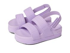 Reef Kids Water Vista (Infant/Toddler/Little Kid/Big Kid) - Girl's Shoes : Lavender : The Reef Kids Water Vista sandals are the best pick for your casual day out. Synthetic upper. Textile insole and lining. Branding on upper. Hook-and-loop strap closure. Synthetic outsole. Imported. Measurements: Weight: 2 oz Product measurements were taken using size 3-4 Infant/Toddler, width M. Please note that measurements may vary by size. Weight of footwear is based on a single item, not a pair. Lavender Sandals, Elegant Shoes Heels, Purple Sandals, The Reef, Kids Water, Sandals Outfit, Girls Shoes Kids, Elegant Shoes, Kids Sandals