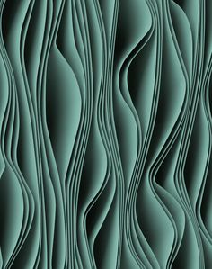 an abstract pattern made up of wavy lines and curves in shades of blue, teal or green