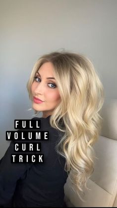 How To Add Volume To Crown Of Head, Curled Hair With Volume, How To Curl Long Layered Hair, How To Get Volume On Top Of Head, Big Hair Curls Volume, Big Volume Curls Long Hair, Hair Styles For Extensions Easy, How To Add Volume To Hair, Crown Volume Hair