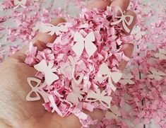 This pink bow  confetti is perfect to complete your coquette party decor, girly first birthday, pink bow baby shower, She's tying the knot party, or coquette theme bachelorette party, with holographic confetti that make a perfect match with the light pink bows cut outs.  You will receive 1 oz (1cup) of confetti that includes 75 light pink bows (15 of each one), pink shredered cardstock, and holographic confetti. Bows Cut Outs Size: between 0.75 and 1 inch. You can match your pink bow confetti wi Girly Grad Party Ideas, Love Shack Fancy Baby Shower Theme, Pink Bow Birthday Party, Pink Bow Baby Shower Theme, Confetti Table Decor, Kylie Baby Shower, Coquette Theme, Theme Bachelorette Party, Fancy Baby Shower