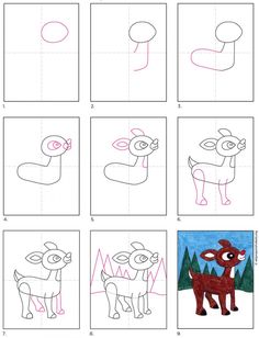 step by step instructions for how to draw cartoon animals