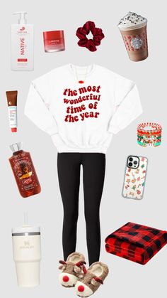 Christmas Outfit Collage, Christmas Fits Aesthetic, Xmas Fits, Christmas Must Haves, Winter Christmas Outfits, Cozy Christmas Outfit, Christmas Clothing Ideas, Christmas Outfit Inspiration