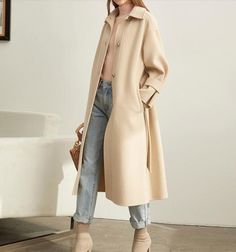 Product Description: This is a handmade cashmere coat high grade fabric,cashmere fabric.also could be custom made with any size and other colors,please feel free to contact with me if you want custom it. Material: wool 80%- 90% Size: S: Bust : 110 cm shoulder:51cm Sleeve:50cm Length:107 cm M: Bust : 114 cm shoulder:52cm Sleeve: 51 cm Length: 107 cm L: Bust : 118 cm shoulder:53cm Sleeve:52 cm Length:107 cm XL: Bust :122 cm shoulder:54cm Sleeve:53 cm Length:107 cm Winter Long Single Breasted Outerwear, Winter Long Single-breasted Outerwear, Single Breasted Long Winter Outerwear, Long Single-breasted Winter Outerwear, Beige Long Single-breasted Outerwear, Beige Wool Coat With Stand Collar For Winter, Winter Wool Coat With Stand Collar, Single Breasted, Beige Long Sleeve Wool Coat For Winter, Long Beige Outerwear For Fall