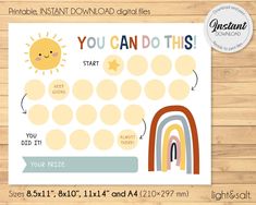 the printable you can do this reward card