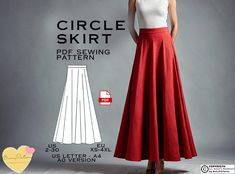 the circle skirt sewing pattern is available for women