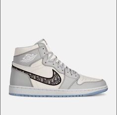 Size 10 - Jordan 1 x Dior High Gray  | eBay Jordan Closet, Dior Jordan 1's, Air Jordan 1 Grey, Jordan 1 Grey, Air Jordan Dior, Jordan 1 Retro High Obsidian, Jordan Dior, Sneakers Fashion Nike, Air Dior