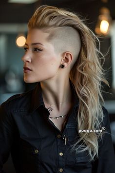 Mohawk Haircut for Women: Bold, Edgy, and Unapologetically You - Puqqu Woman Mohawk Hairstyles, Mohawk Haircut For Women, Mohawk Women, Hairstyle Mohawk, Be Unapologetically Yourself, Mech Inspiration, Half Shaved Head, Long Mohawk, Mohawk Hairstyles For Women