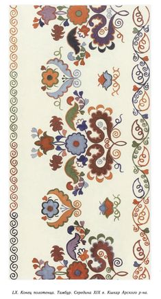 an image of a decorative pattern with flowers and swirls on the side of it