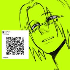 a drawing of a man with glasses and a green background